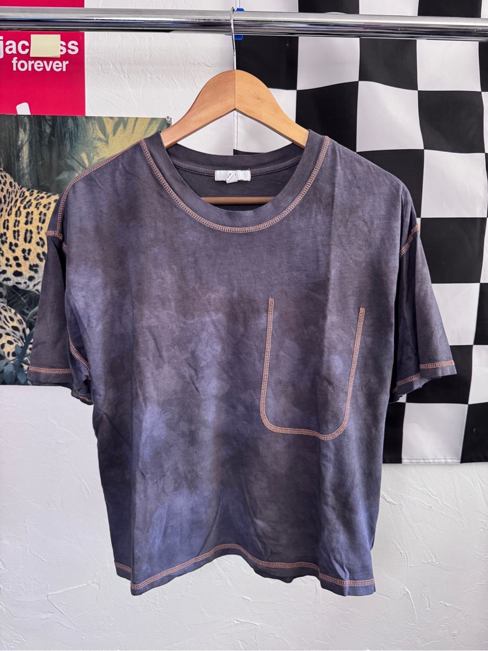 BP gray tie-dye boxy crop top